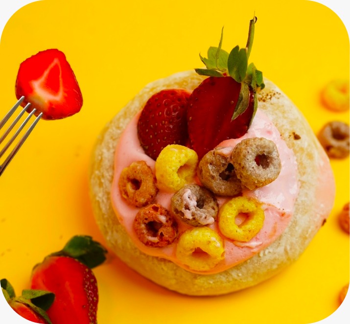 Strawyo Clouds Mochi Donut